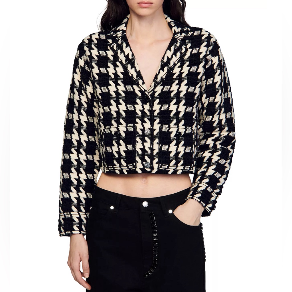 Bree Jacquard Houndstooth Short Coat